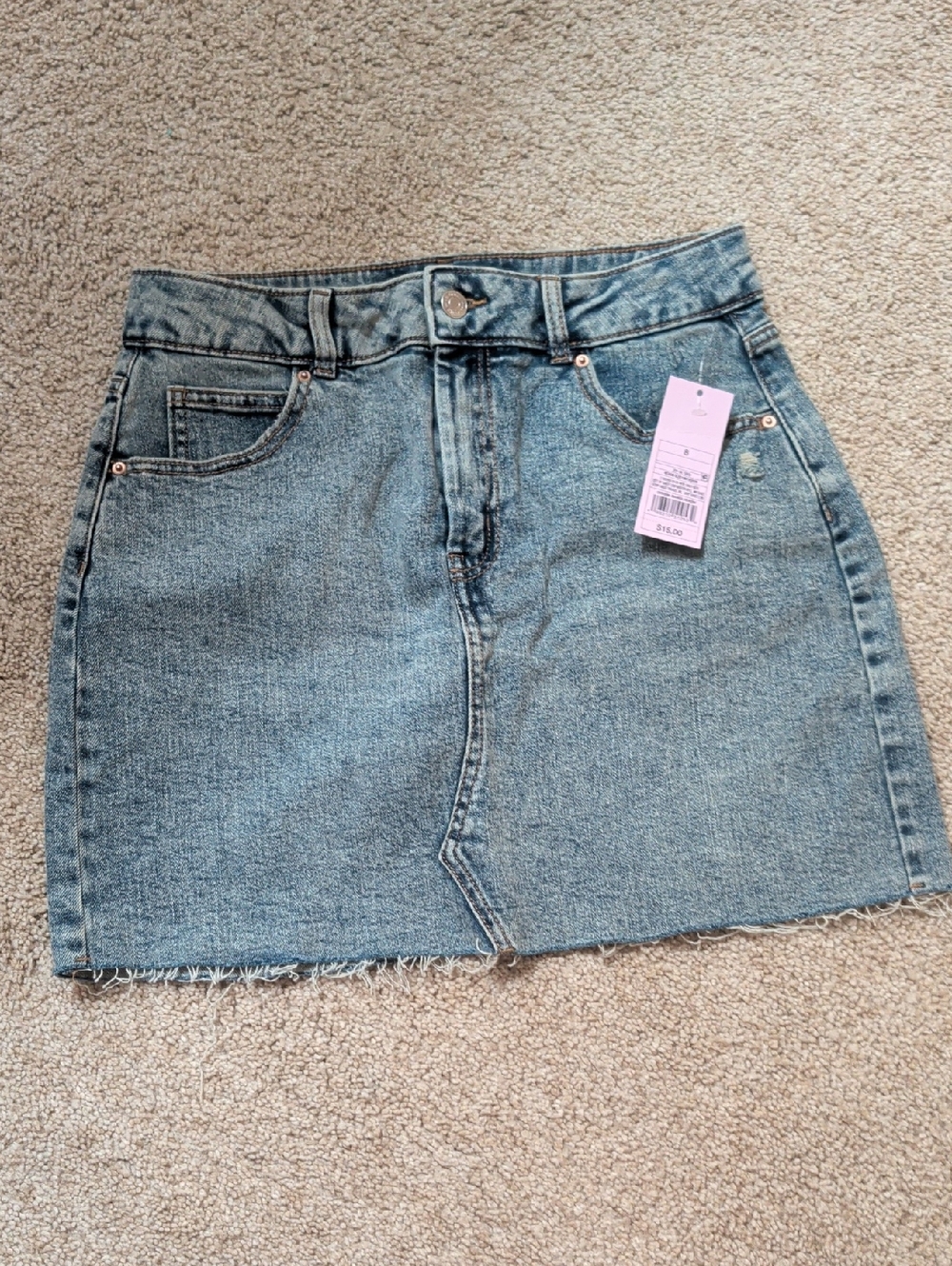 Classic High-Rise Denim Mini Skirt - Light Blue